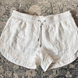 Athleta white linen shorts